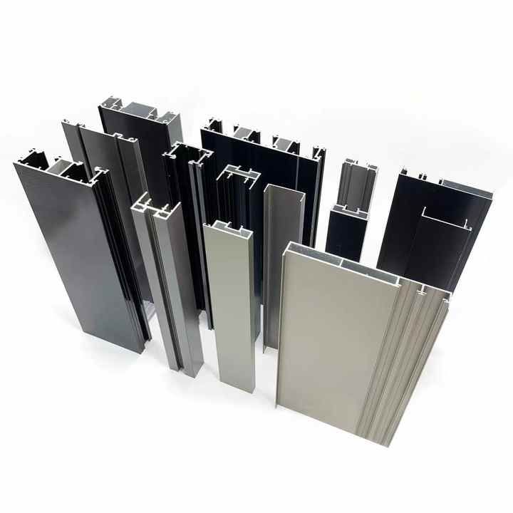 profilés de fenêtres et de portes en aluminium anodisé argenté mat sablage au sable profilé en aluminium revêtement en poudre blanc