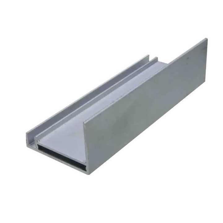 profils en aluminium, profils de cadre solaire en aluminium, section anodisée argent mat avec sablage